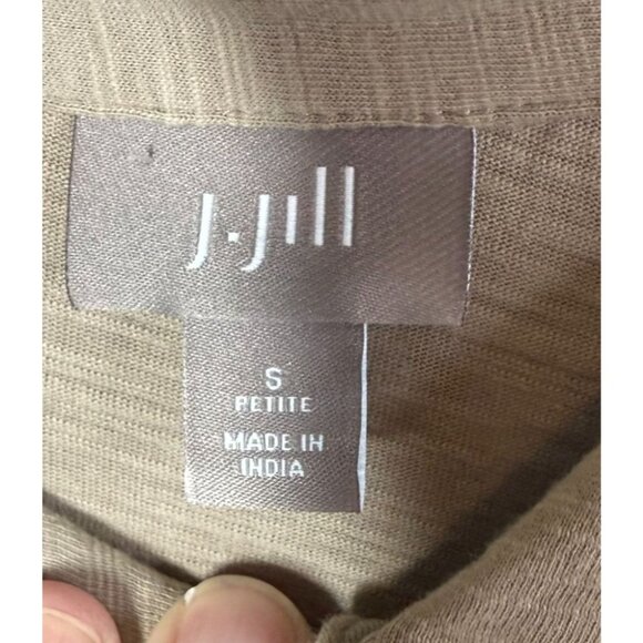J.Jill Womens Brown Button Down Cotton Tunic Top Size SP Neutral Minimalist - Picture 10 of 12